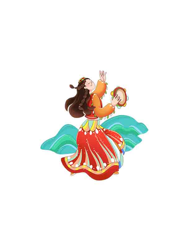 新疆旅游插画素材舞蹈人物_元素编号15684787