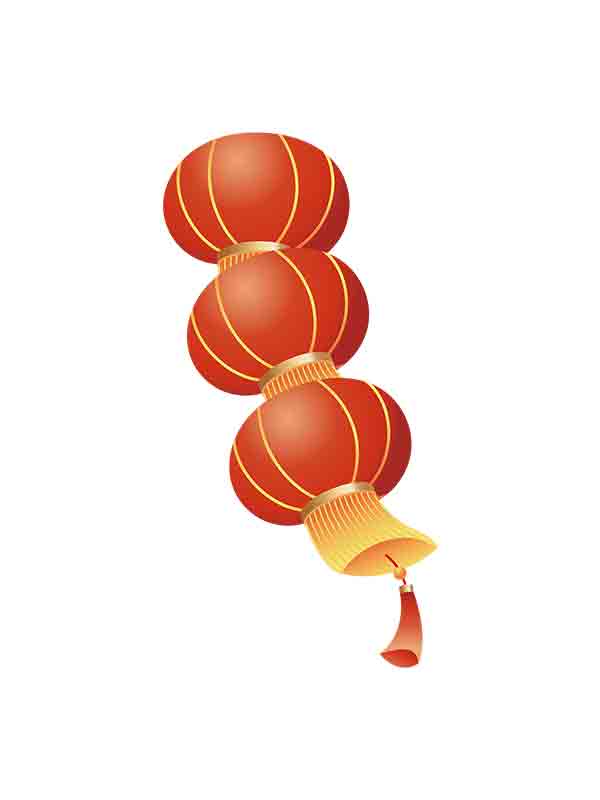 中国风新年元旦春节立体灯笼png_元素编号13508934
