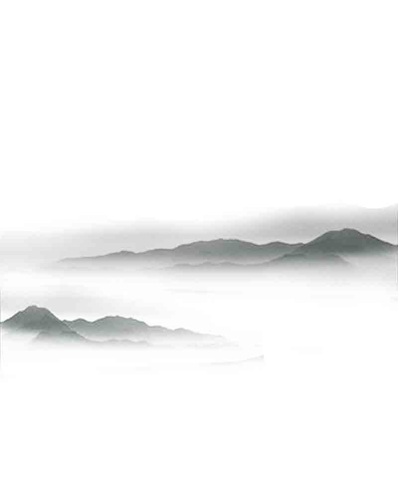 中国风水墨画远山流水云山雾罩黑白水墨画山水写意_元素编号10447220