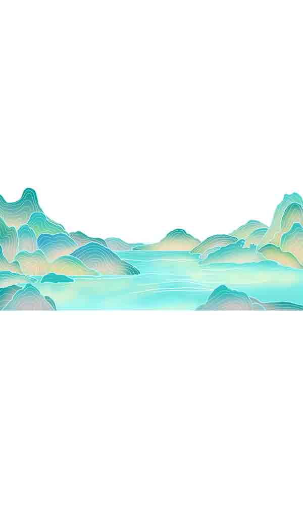 中国风国潮风大山山峰山水_元素编号12908352