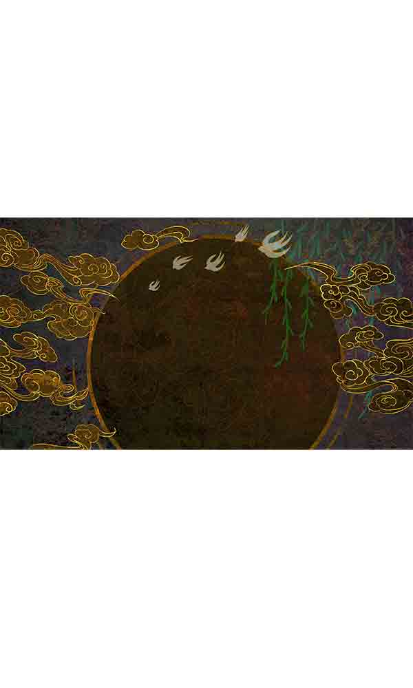 山海经敦煌飞天国潮复古古代古风背景图_插画编号85805