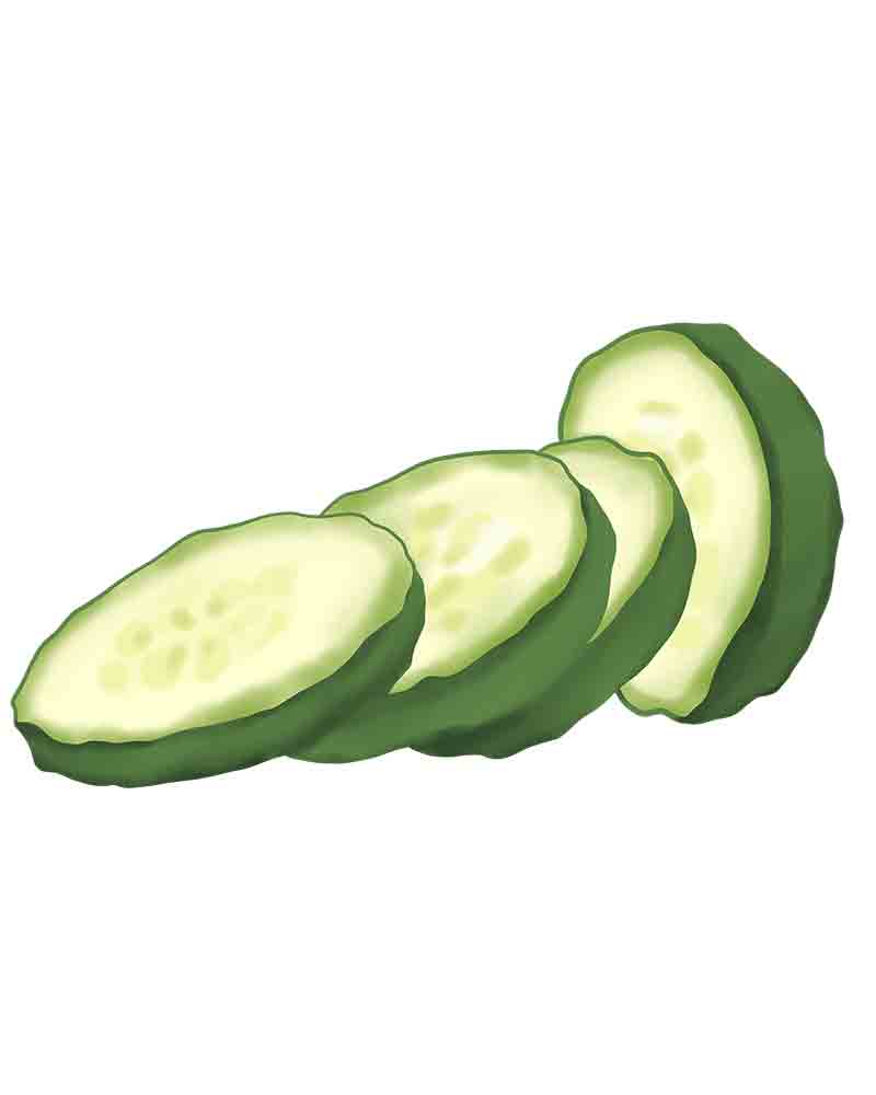 卡通手绘黄瓜片插图_元素编号11840173
