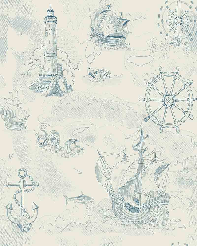 无缝模式与复古风格的航海项目