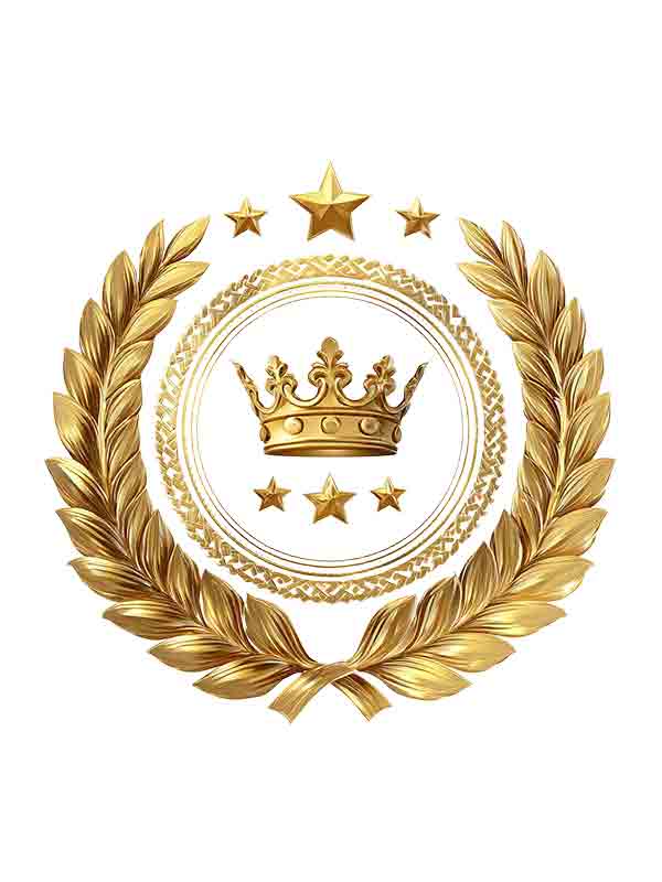 最佳优惠金桂冠花环标签配有皇冠和星星皇家豪华奖以表彰最佳商业_元素编号15914229
