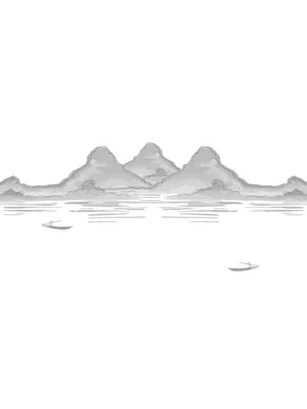 水墨画远方的山免抠下载_元素编号10718762