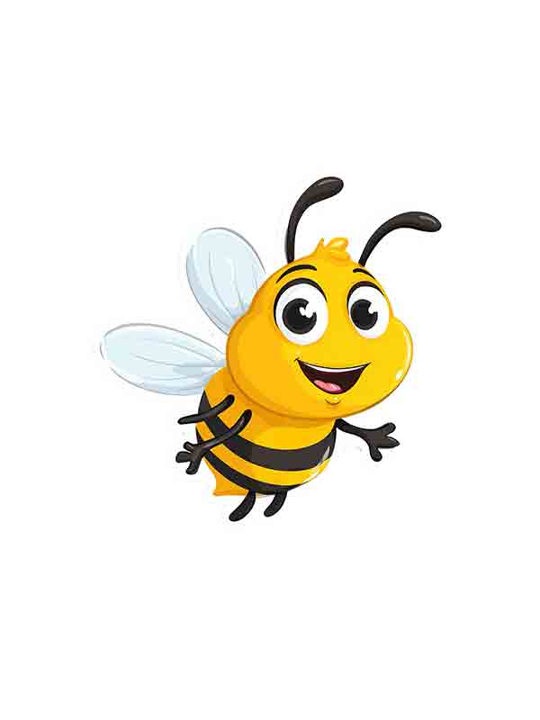 一只快乐的卡通蜜蜂的贴纸_元素编号15805443