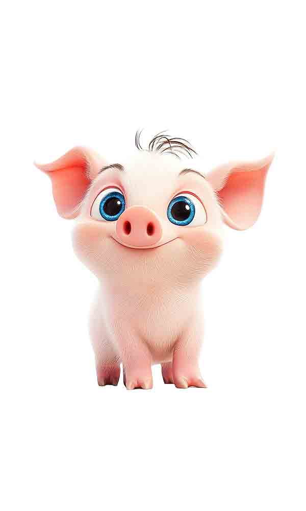 蓝眼睛的可爱卡通猪_元素编号15210829