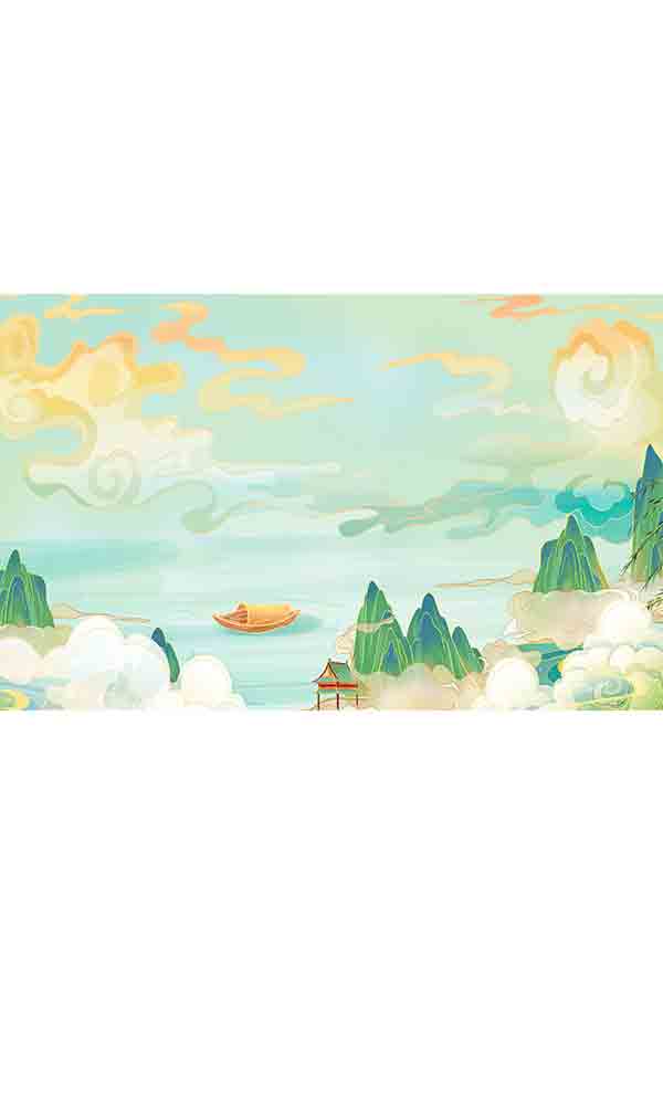 清明节国潮山水中国风背景_背景编号6122211