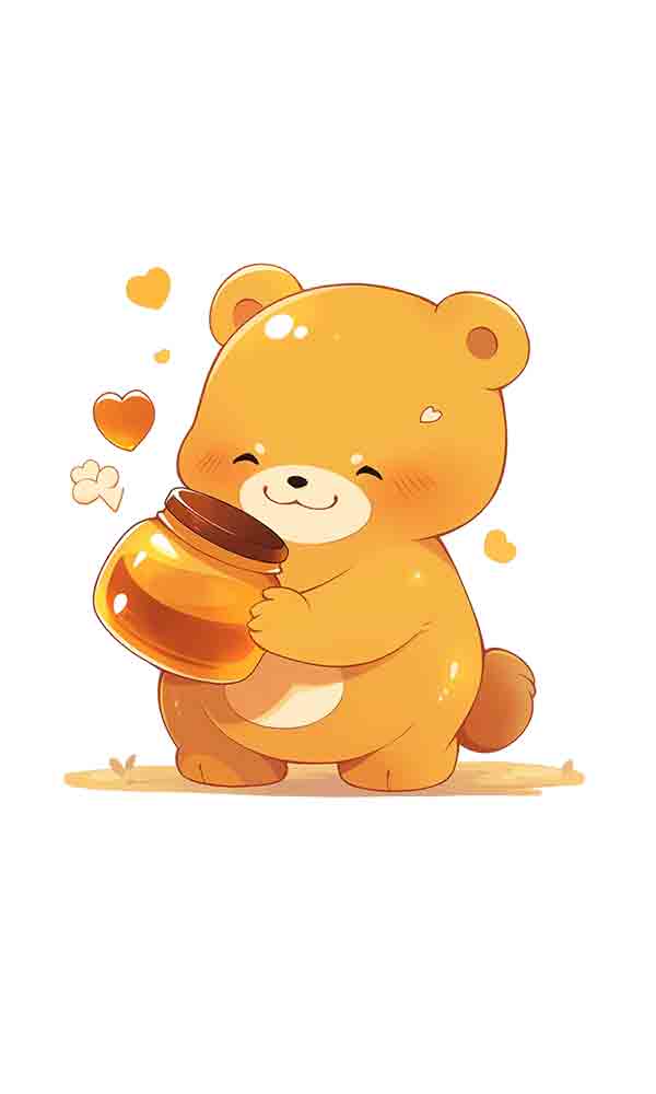 小熊吃蜂蜜元素卡通_元素编号13710680