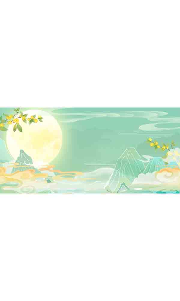 中国风中秋节国潮山脉背景_背景编号7358838
