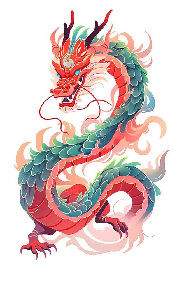 免抠元素迎新年龙祥云手绘_元素编号13899364